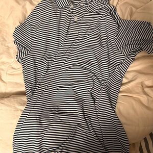 Class Club Navy and White Striped Shirt